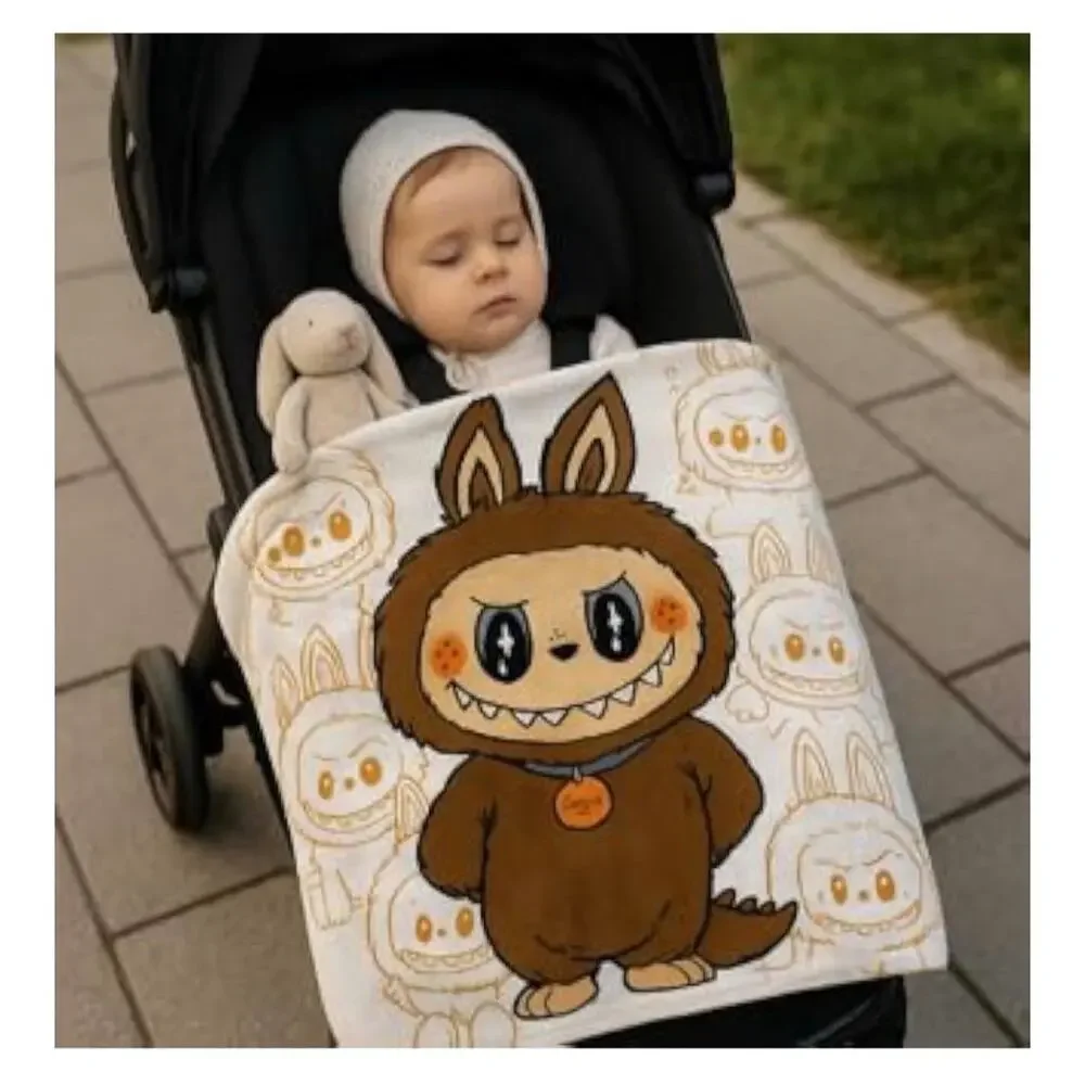 Labu buMonster Bunny Baby Blanket, Soft Plush Throw for Nursery, 31x47